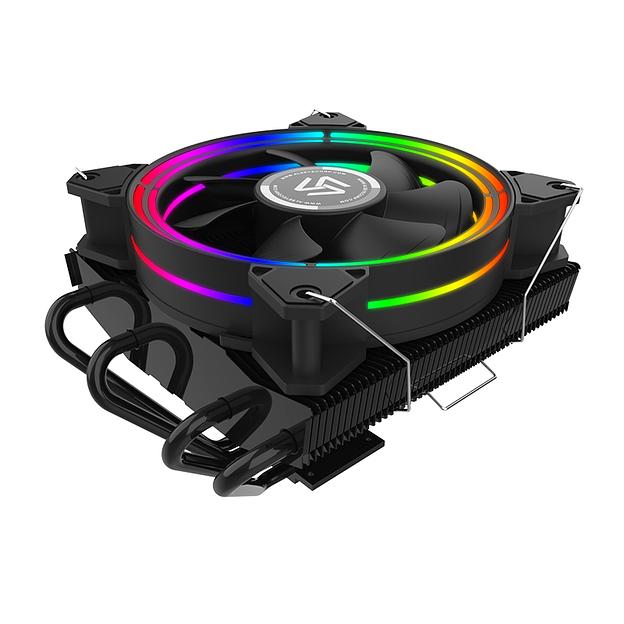 Кулер для процессора Alseye H120T, х120мм, 800~2000rpm, 4-pin, Al+Cu, черный/ARGB, 53.5CFM, 35.3дБ, 4-PIPE, TDP 140Вт, INTEL 1200/115x/2011/2066/1366, AMD AM5/AM4 (AS.01.02.0004) фото 3