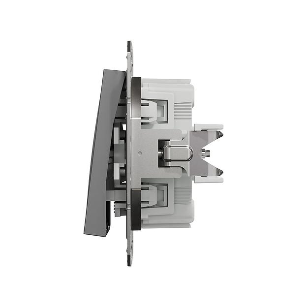 Выключатель двухклавишный SE EPH0300171 Asfora 10AX антрацит фото 2