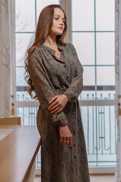 Платье из шифона серое ОПТ фото 2