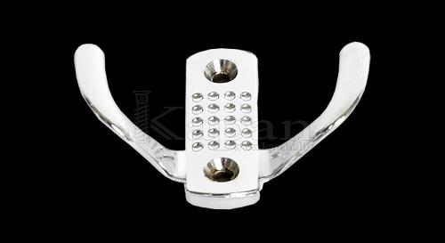 Крючок двойной с перф., хром K204  фото 1