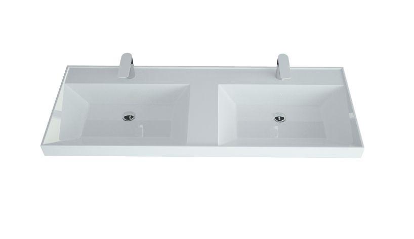 Раковина для ванной полувстраиваемая двойная Uperwood Classic 120 см, прямоугольная фото 5