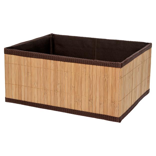 Корзина стеллажная "Бамбук", Д320 Ш250 В150, коричневый фото 1