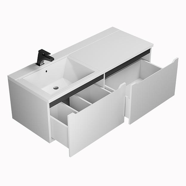 Тумба под раковину для ванной Uperwood Tanos 120 см, подвесная, левая, белый/графит фото 6