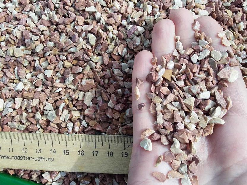 Крошка декоративный щебень Красный /тн (5-10 мм) фото 1