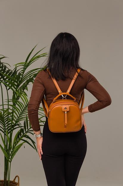 Сумка-рюкзак 2в1 светло-коричневый опт фото 4