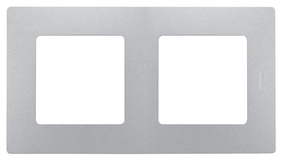 Legrand 672552 Рамка - 2 поста - Etika - алюминий фото 1