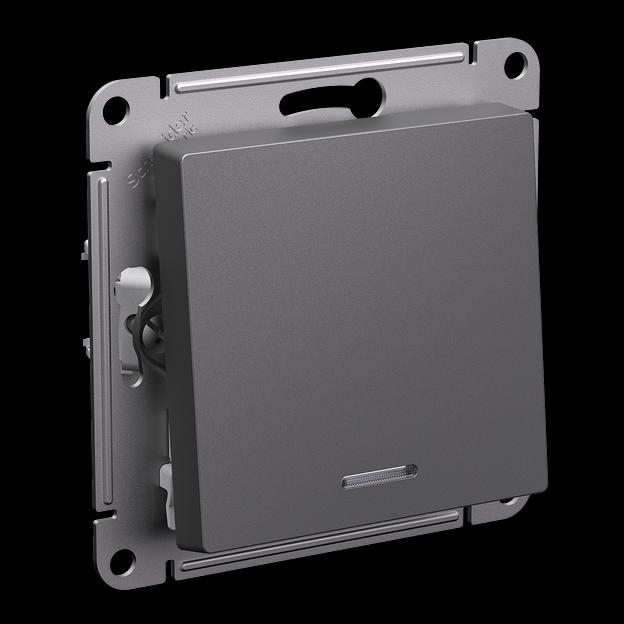 ATLASDESIGN 1-клавишный ВЫКЛЮЧАТЕЛЬ с подсветкой, сх.1а, 10АХ, механизм, БАЗАЛЬТ фото 2