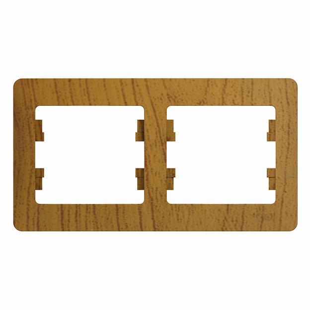 Systeme electric GSL000502 GLOSSA 2-постовая РАМКА, горизонтальная, ДЕРЕВО ДУБ фото 1