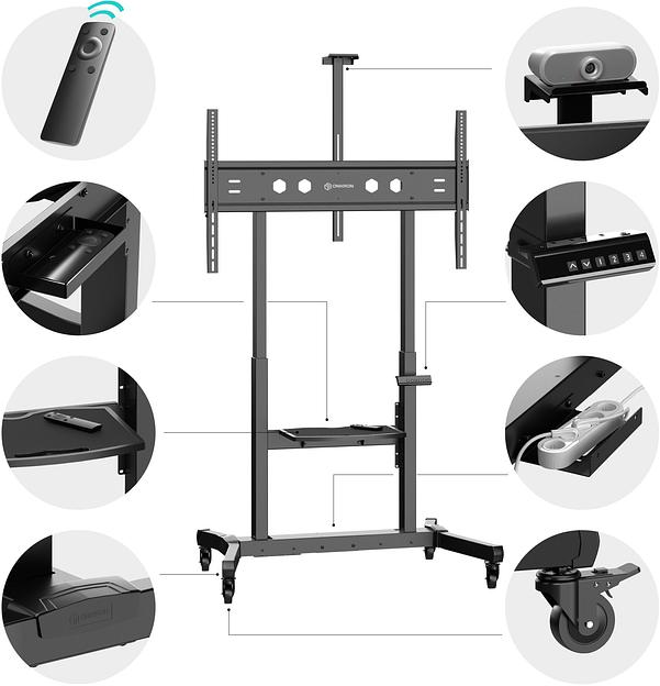 Стойка для телевизора Onkron TS1991 eLift черный 50"-100" макс.120кг напольный наклон фото 4
