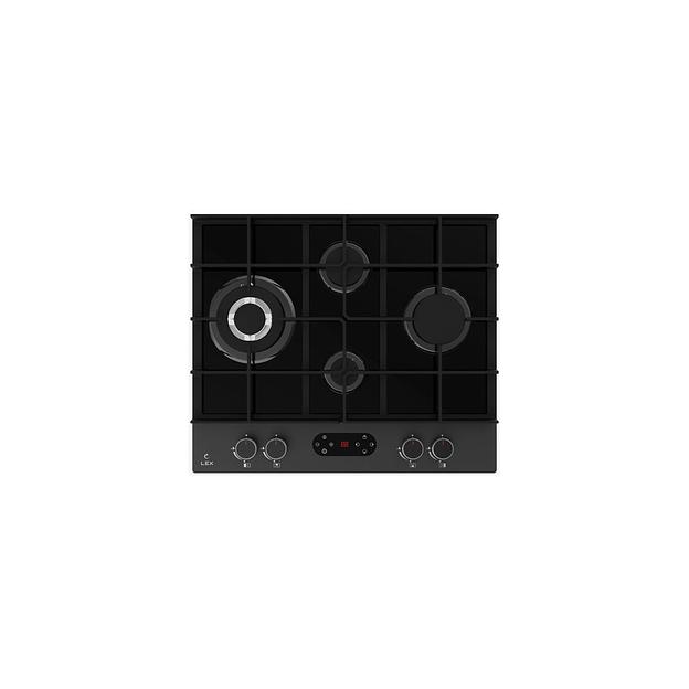 Газовая варочная панель LEX GVG 644T MBBL, 4 конфорки, закаленное стекло, черный фото 1