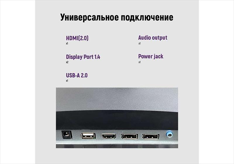 Монитор IRBIS NOBLEVIEW 32'' LED Monitor 2560x1440, 16:9, VA, 300 cd/m2, 3000:1, 3ms, HDMI, DPх2, USB, Audio output, PJack 165Hz, Height, Tilt, Swiv, Pivot, внешн. бп, VESA 100x100, Black 3y (IMVW32QIDL) фото 4