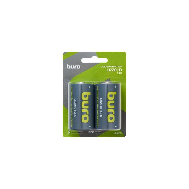 D Батарейка Buro Alkaline LR20, 2 шт. 18000мAч фото 1