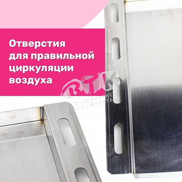 Противень для духовки с направляющими 420х370х20 мм нержавеющая сталь  фото 4