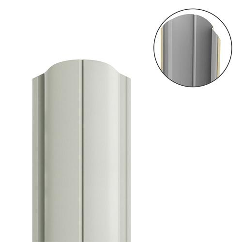 Евроштакетник полукруглый рез с рифлением, белый (9003) фото 1