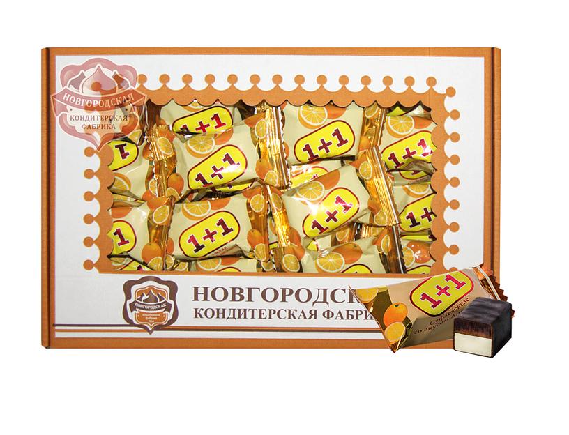 Конфеты суфле+желе «1+1» со вкусом апельсина фото 1