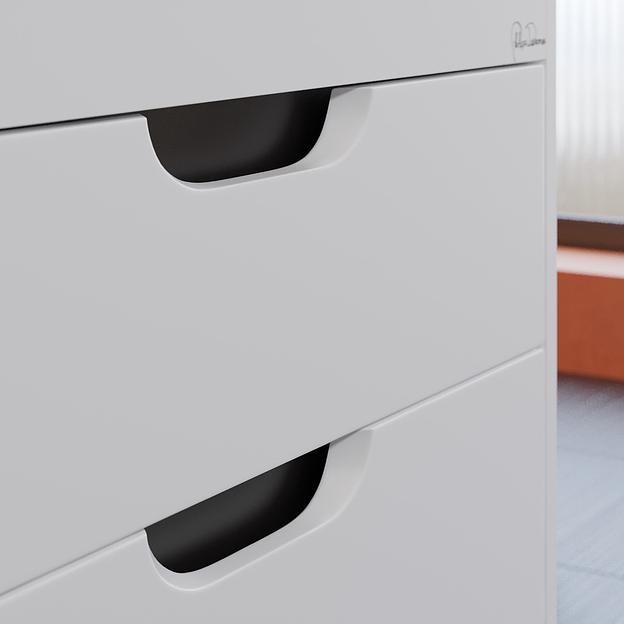 Тумба с раковиной для ванной Uperwood Modul 65 см, подвесная, матовая, белая/графит фото 3