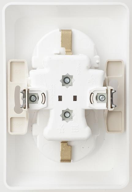 Systeme electric PC16-107B ЭТЮД С/У двойная РОЗЕТКА с заземлением без шторок 16А 250B, БЕЛЫЙ, Россия фото 2