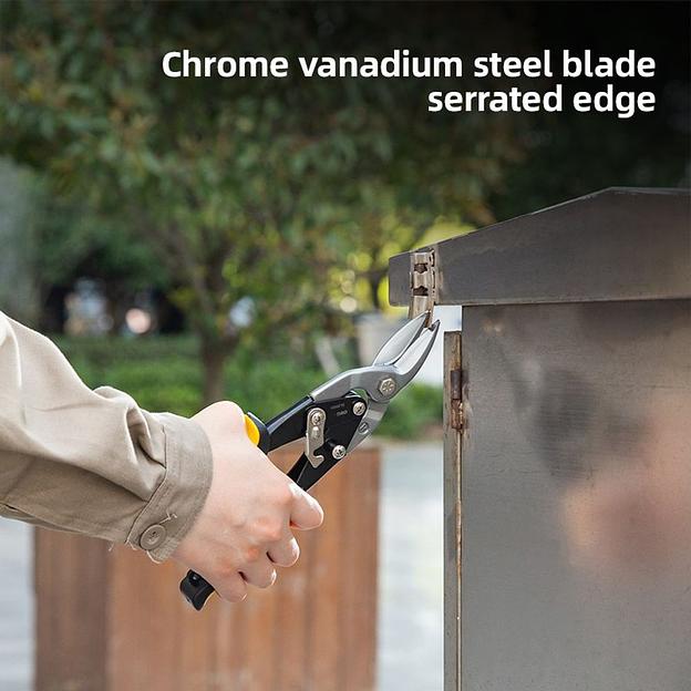 Режущий инструмент (пилы, ножовки, ножи, ножницы) Deli Ножницы по металлу (левый рез) Deli DL20031 250мм, режущая кромка CrV, двухкомпонентная ручка фото 2