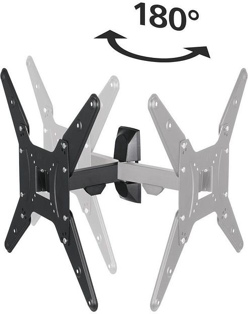 Кронштейн для телевизора Hama 00220823 черный 32"-65" макс.20кг настенный поворот и наклон фото 4