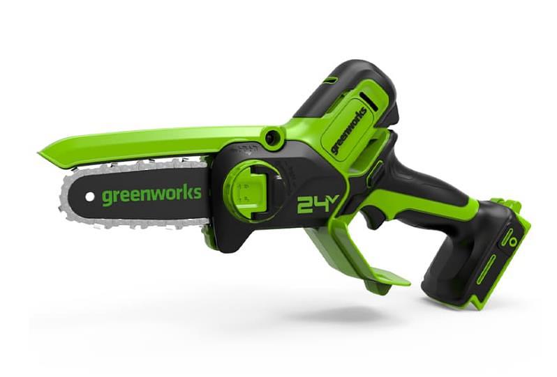 GreenWorks GD24CSMNX Цепная мини пила аккумуляторная, 24V, 15см, бесщеточная, без АКБ и ЗУ [2008707] фото 1