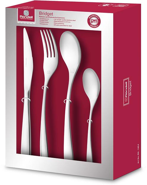 Набор столовых приборов Rondell Bridget RD-1854 набор из 24предм. стальной фото 2