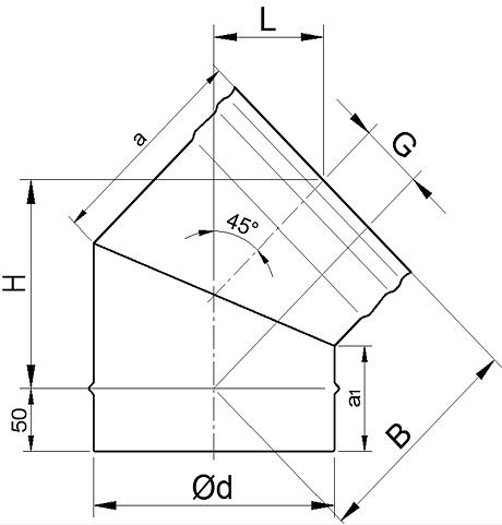 Колено моно 45° фото 2