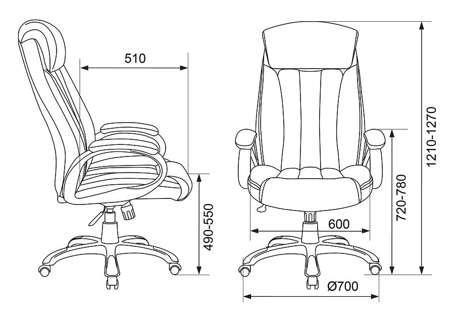Кресло руководителя Бюрократ T-9922N черный Leather Venge Black эко.кожа крестовина пластик фото 5