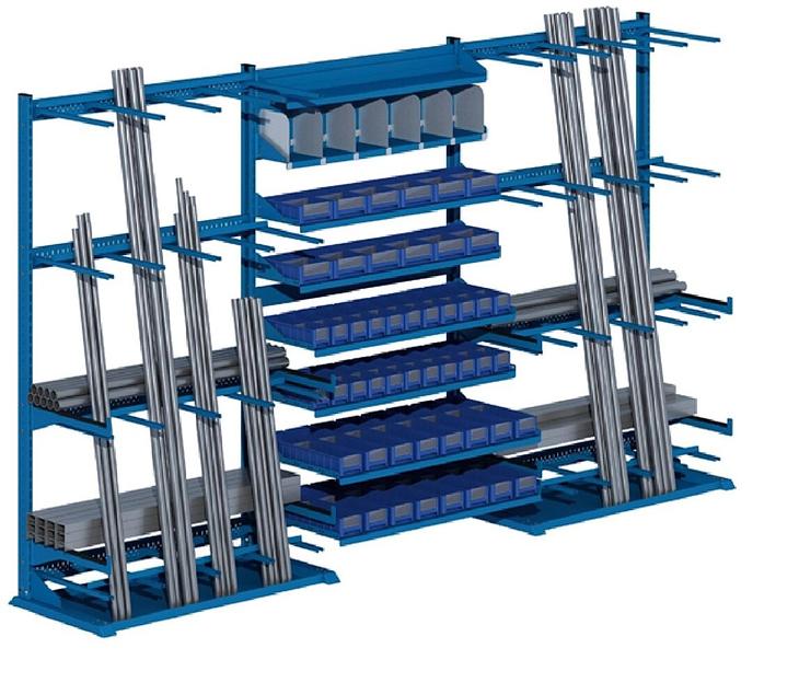 Стеллаж односторонний консольный четырехсекционный 2222х750 мм, 6 ярусов фото 1