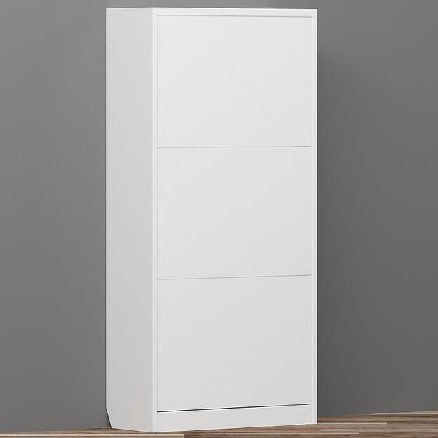 Обувница напольная трехсекционная, белая опт фото 5