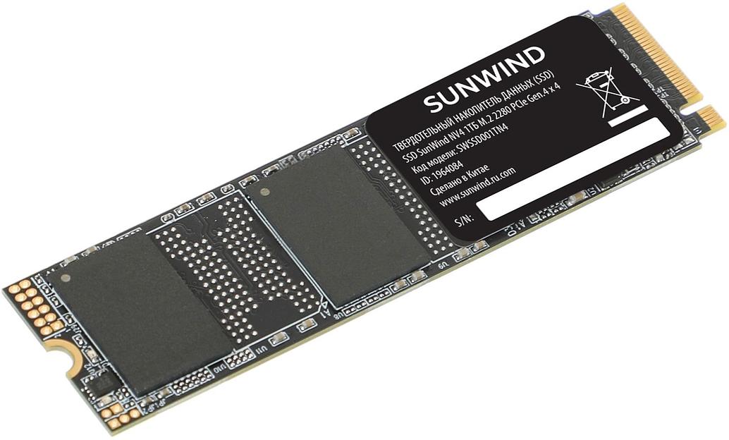 Накопитель SSD SunWind PCIe 4.0 x4 1TB SWSSD001TN4 NV4 M.2 2280 фото 1