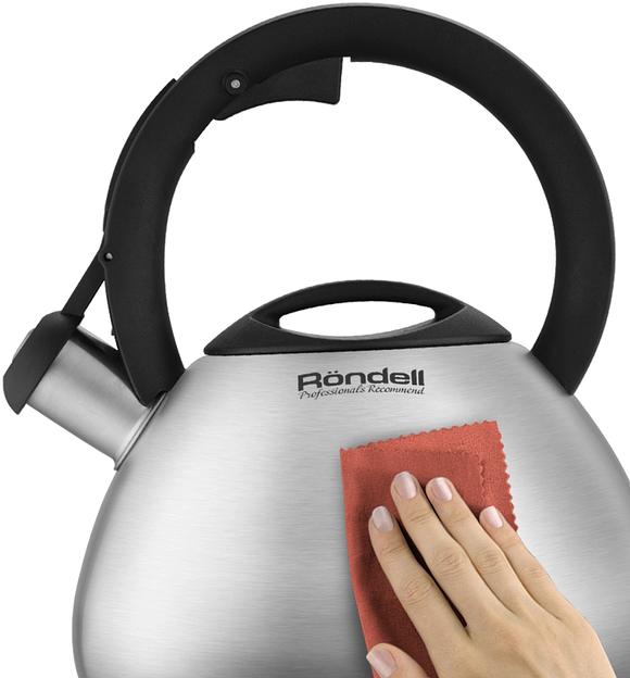 Чайник металлический Rondell Breve RDS-1887 2.8л. стальной фото 4