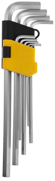 STAYER HERCULES HEX, 9 шт, набор длинных шестигранных ключей (2741-H9) фото 1
