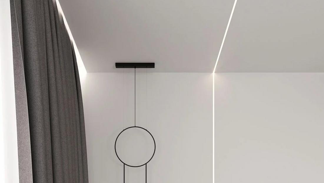 Скрытый карниз FerGipps М 02 с примыканием черный ОПТ фото 5