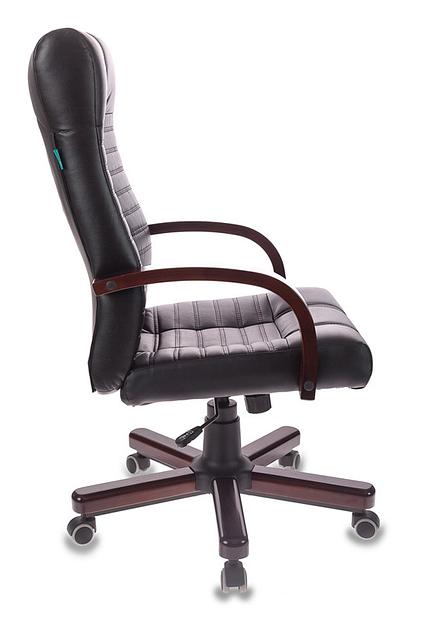 Кресло руководителя Бюрократ KB-10WALNUT черный искусственная кожа крестовина металл/дерево фото 3