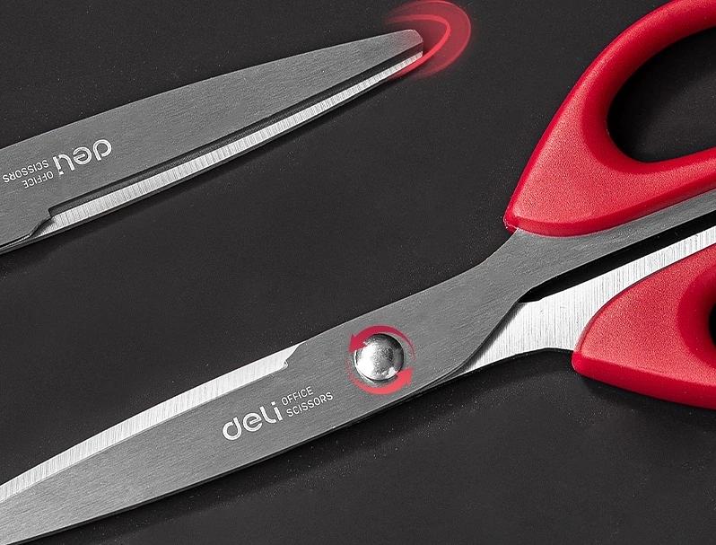 Ножницы Deli EM609 офисные 160мм ручки пластиковые сталь ассорти чехол с европод. фото 3