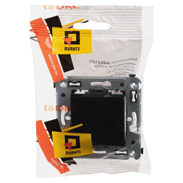 Выключатель одноклавишный в стену, "Avanti", "Черный квадрат" DKC 4402103 фото 5