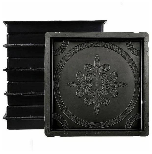 Формы для производства тротуарной плитки «Круг в квадрате клевера» 30×30×3 см опт фото 2