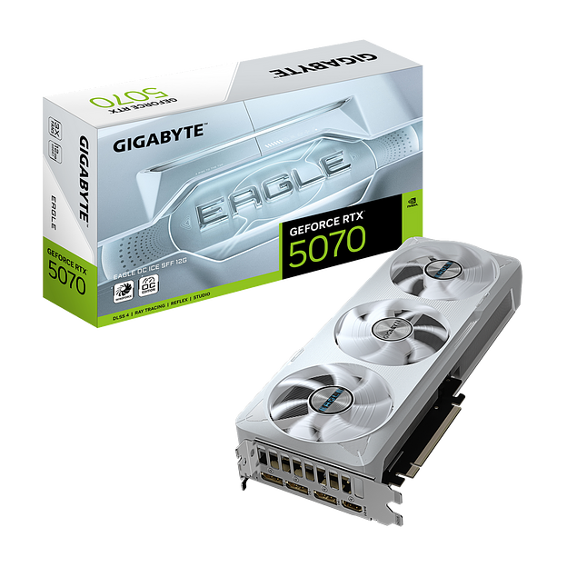 Видеокарта Gigabyte RTX5070 EAGLE OC ICE SFF 12GB GDDR7 192bit 3xDP HDMI 3FAN RTL фото 1