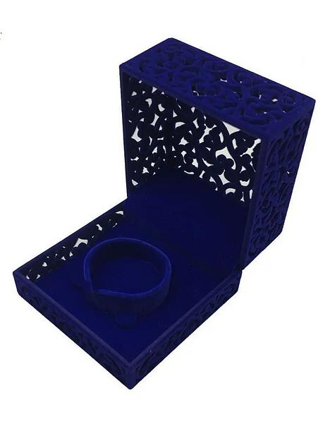 Футляр ажурный под часы и браслет (синий) ОПТ фото 1