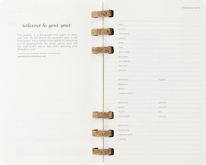 Еженедельник Moleskine ACADEMIC SPIRAL DSSPB12AMWH3 Large 150х210мм 200стр. кремовые страницы спираль черный фото 5