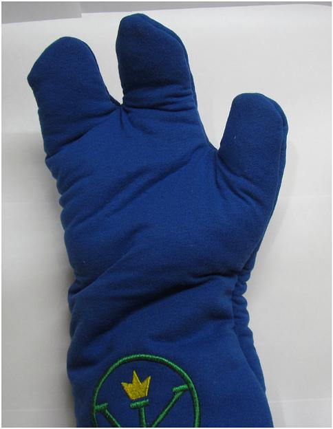 Перчатка для игры с котами защита рук от царапин и укусов синяя фото 5