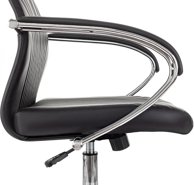 Кресло руководителя Бюрократ CH-610SL черный эко.кожа крестов. металл хром фото 7