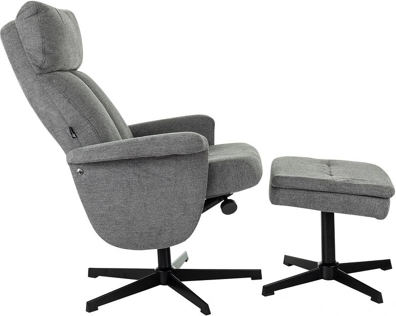 Кресло для дома Бюрократ _Baron с пуфом серый металл черный крестов. (_BARON/GREY) фото 10