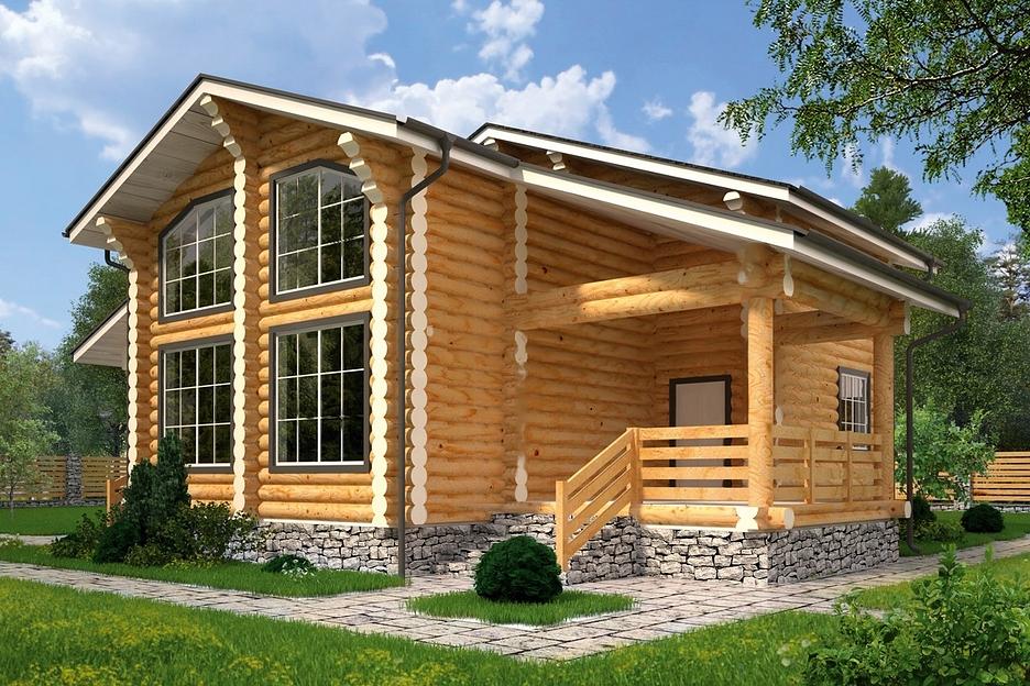 Проект дома из оцилиндрованного бревна «Акранес» фото 2