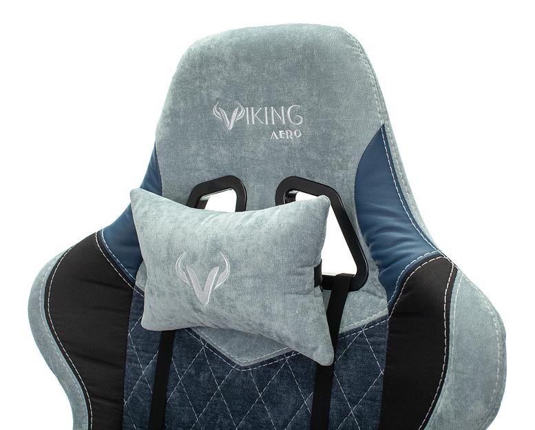 Кресло игровое Бюрократ VIKING 7 KNIGHT Fabric синий текстиль/эко.кожа с подголов. крестовина металл фото 10