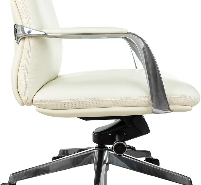 Кресло руководителя Бюрократ _VEGA белый кожа крестов. алюминий фото 7