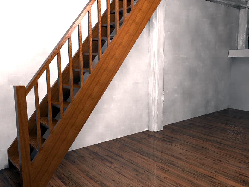 Прямая лестница из дерева для дома ОПТ  фото 1