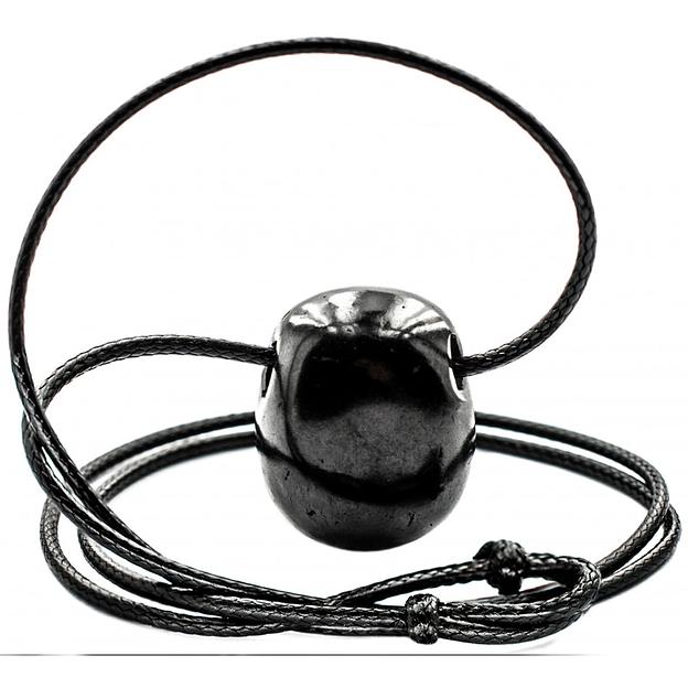 Кулон из шунгита «Галтовка со сквозным отверстием» ОПТ фото 1