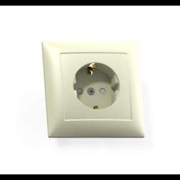 Розетка 1-м СП Селена РС16-400 16А IP20 с заземл. защ. шторки сл. кость Кунцево 8151 фото 1