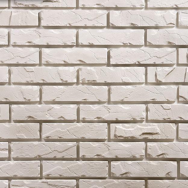 Облицовочный камень для фасада Брик Белый фото 1